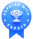 Blue ribbon-shaped badge with white trophy icon and text 'Popular with Expats' – recognition for expat-friendly insurance services