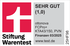 Siegel der Stiftung Warentest mit der Bewertung Sehr Gut (1,0) fuer den Tarif FCPro+ KTA43/150 PVN von ottonova. Die Bewertung stammt aus der Zeitschrift Finanztest Ausgabe 03/2025. Zu sehen ist das rote Stiftung-Warentest-Logo mit weissem T sowie die Domain www.test.de