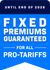 Blue badge with text: fixed premiums guaranteed until end of 2026 for all ottonova pro health insurance tariffs